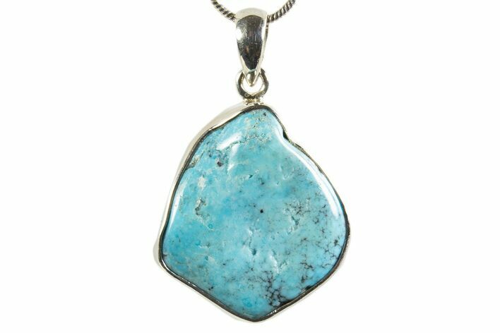 Kingman Turquoise Pendant (Necklace) - Sterling Silver #339697